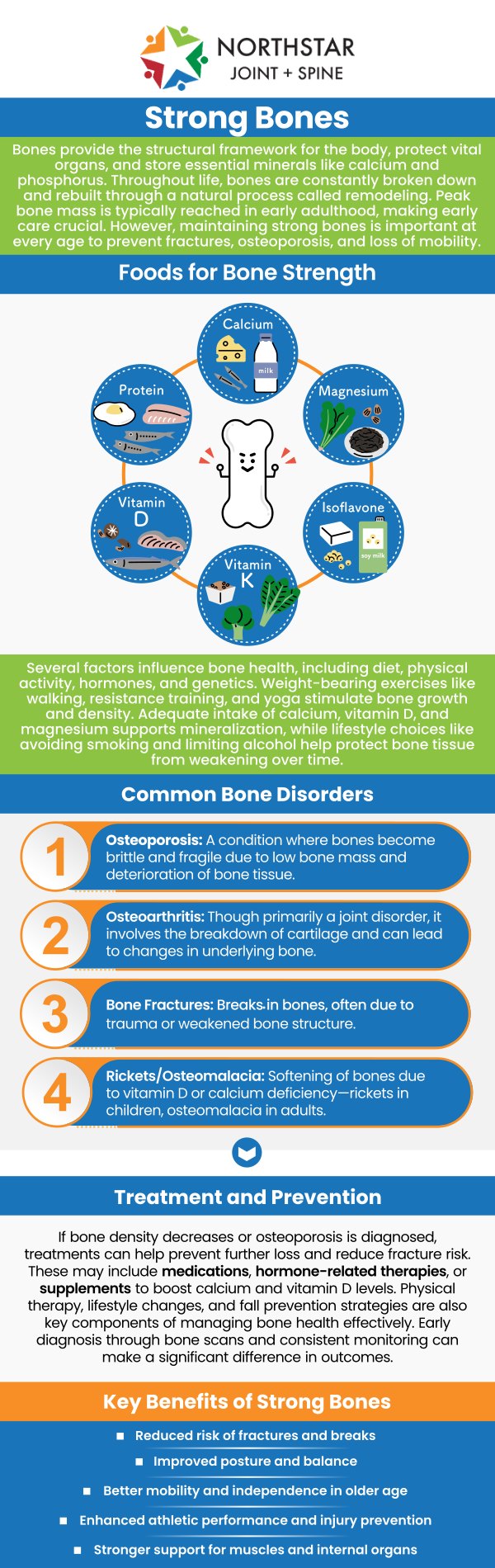 Bones are the framework of the body, providing structure, support, and protection for vital organs. They give shape to the body and allow for movement by acting as levers for muscles. In addition to structural support, bones store essential minerals like calcium and produce blood cells. Keeping bones strong and healthy is crucial for overall mobility and long-term well-being. At Northstar Joint and Spine, Board Certified Dr. Robert J. Nocerini, MD, is here to guide you in maintaining optimal bone health. For more information, contact us today or schedule an appointment online. We are conveniently located at 7704 San Jacinto Pl Suite #200 Plano, TX 75024. Bones are the framework of the body, providing structure, support, and protection for vital organs. They give shape to the body and allow for movement by acting as levers for muscles. In addition to structural support, bones store essential minerals like calcium and produce blood cells. Keeping bones strong and healthy is crucial for overall mobility and long-term well-being. At Northstar Joint and Spine, Board Certified Dr. Robert J. Nocerini, MD, is here to guide you in maintaining optimal bone health. For more information, contact us today or schedule an appointment online. We are conveniently located at 7704 San Jacinto Pl Suite #200 Plano, TX 75024.
