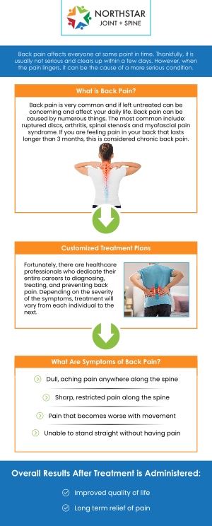 Sharp lower back pain when moving can make everyday activities like bending, standing, walking, or turning difficult. This type of discomfort may be related to muscles, joints, discs, or nerves within the lower spine. Many patients in Plano, TX, seek care when movement-related back pain begins affecting their work, exercise, and daily routines. At Northstar Joint and Spine, Dr. Robert J. Nocerini, MD, Board-Certified, evaluates symptoms to identify the source of pain and provide personalized treatment recommendations based on each patient’s needs. For more information, contact us today or book an appointment online. We are conveniently located at 7704 San Jacinto Pl Suite 200 Plano, TX 75024. Sharp lower back pain when moving can make everyday activities like bending, standing, walking, or turning difficult. This type of discomfort may be related to muscles, joints, discs, or nerves within the lower spine. Many patients in Plano, TX, seek care when movement-related back pain begins affecting their work, exercise, and daily routines. At Northstar Joint and Spine, Dr. Robert J. Nocerini, MD, Board-Certified, evaluates symptoms to identify the source of pain and provide personalized treatment recommendations based on each patient’s needs. For more information, contact us today or book an appointment online. We are conveniently located at 7704 San Jacinto Pl Suite 200 Plano, TX 75024.